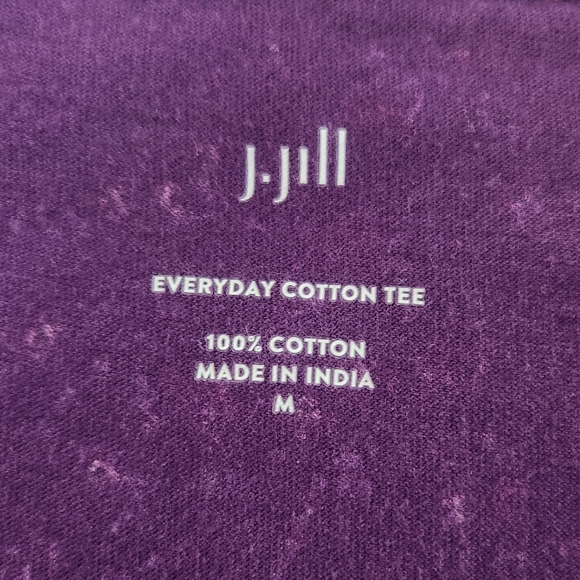 J. Jill Purple Paisley Scoop Neck Short Sleeve Cotton Top - Picture 2 of 5